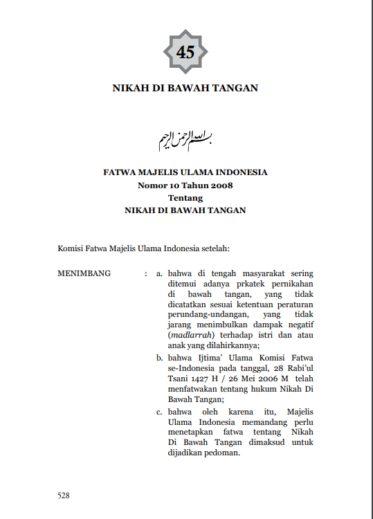 NIKAH  DI BAWAH TANGAN