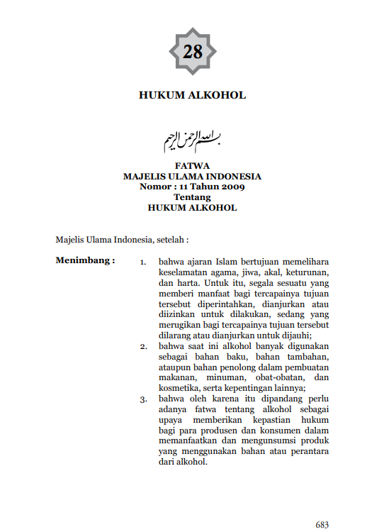 HUKUM  ALKOHOL