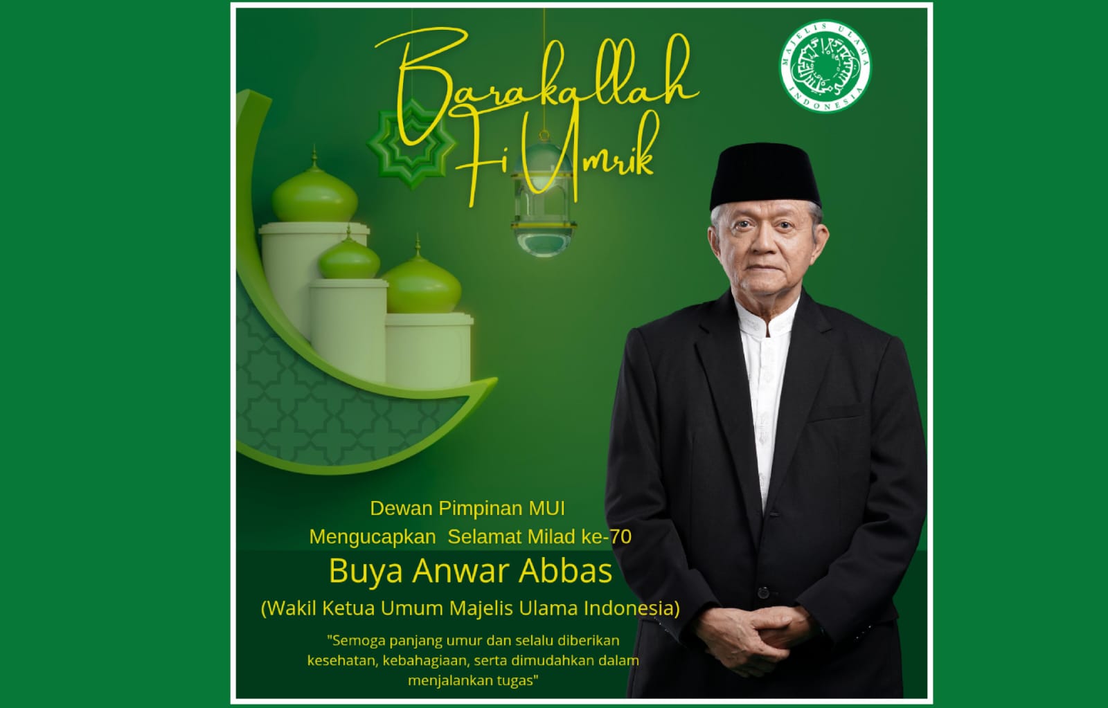 Sosok Buya Anwar di Mata Sekjen MUI, Refleksi Milad ke-70