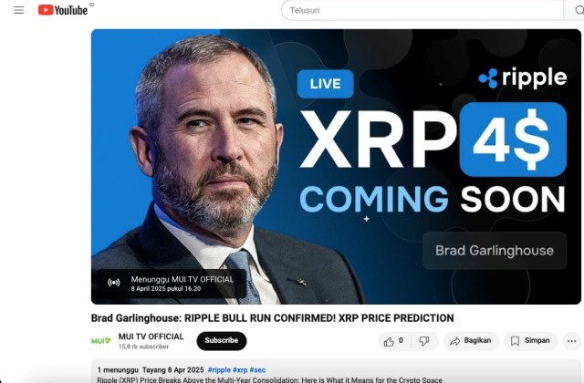 Akun Resmi YouTube MUITV Pusat Diretas Pihak tak Bertanggung Jawab, Tayangkan Live Crypto Lalu Hilang