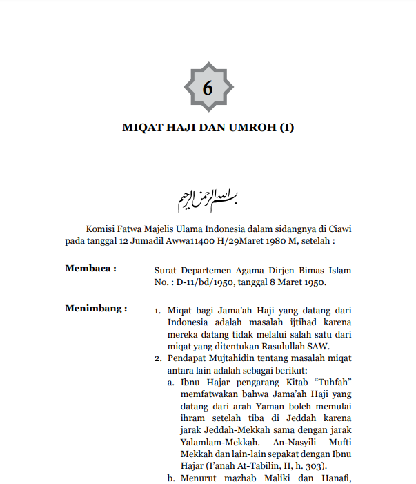 Miqat  Haji dan Umroh (I)