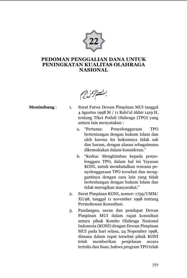 PEDOMAN PENGGALIAN DANA UNTUK PENINGKATAN KUALITAS OLAHRAGA NASIONAL