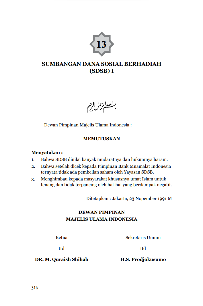 SUMBANGAN DANA SOSIAL BERHADIAH (SDSB) I