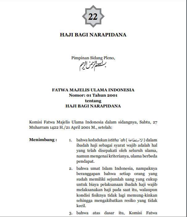 HAJI  BAGI NARAPIDANA