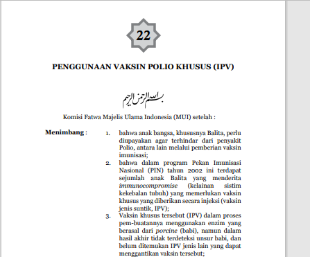 Penggunaan Vaksin Polio Khusus