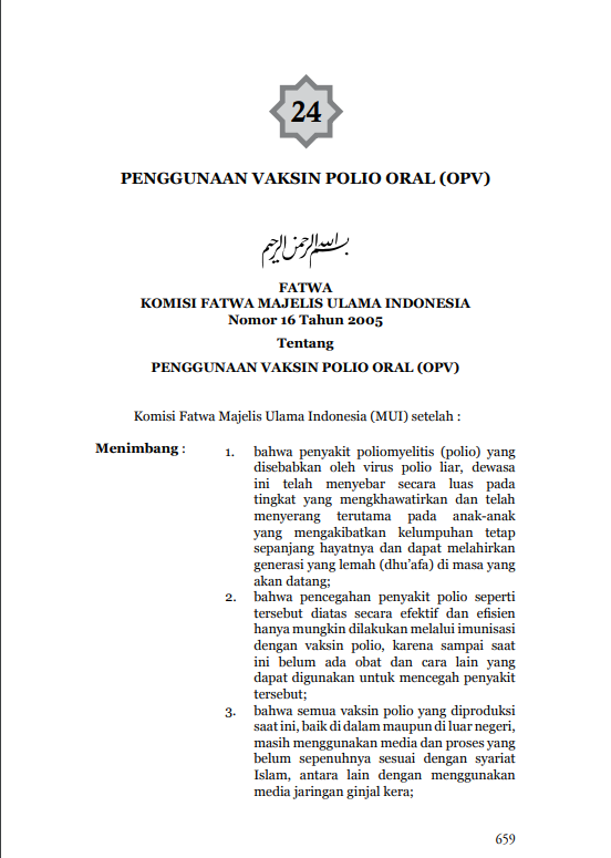 PENGGUANAAN VASKIN POLIO ORAL