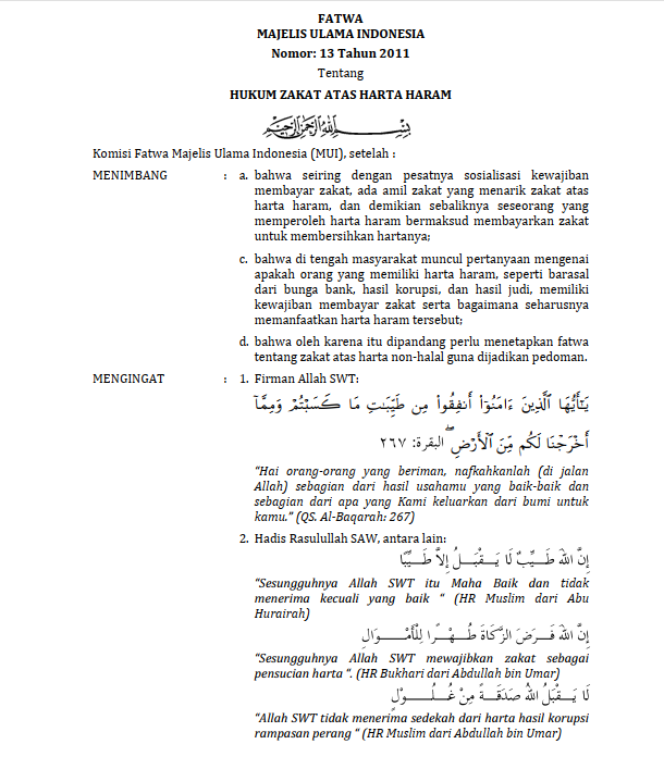Hukum Zakat Atas Harta Haram