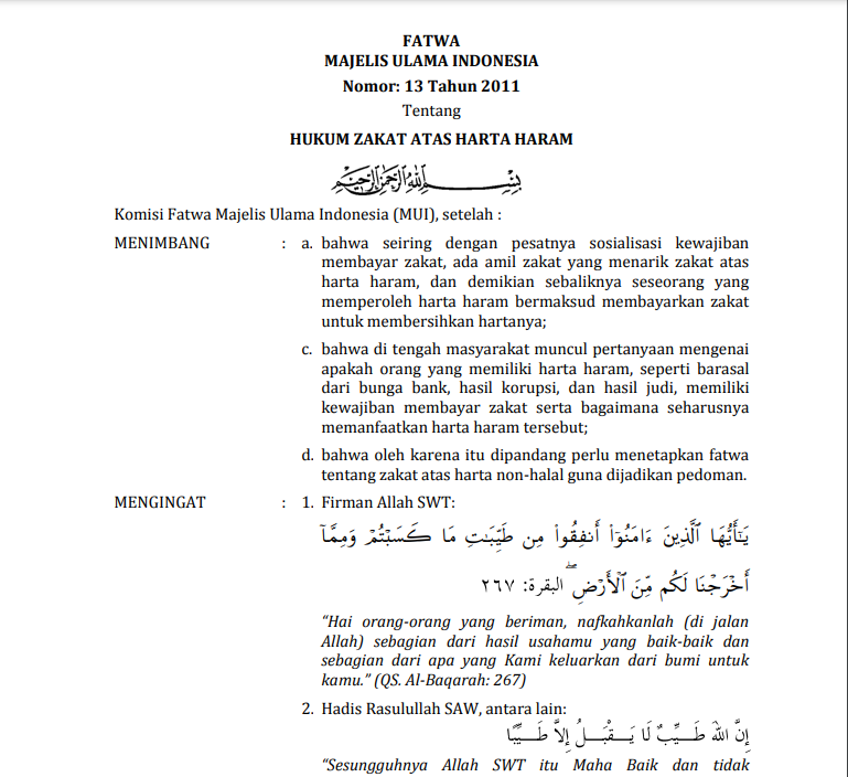 HUKUM ZAKAT ATAS  HARTA HARAM