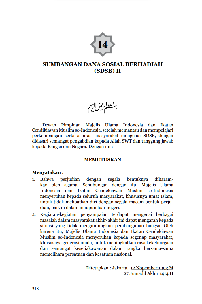 SUMBANGAN DANA SOSIAL BERHADIAH (SDSB) II