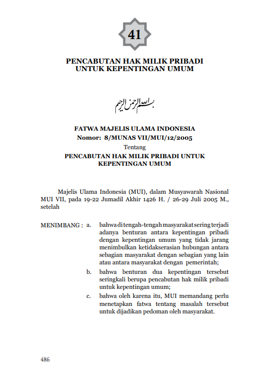 PENCABUTAN HAK MILIK PRIBADI UNTUK  KEPENTINGAN UMUM