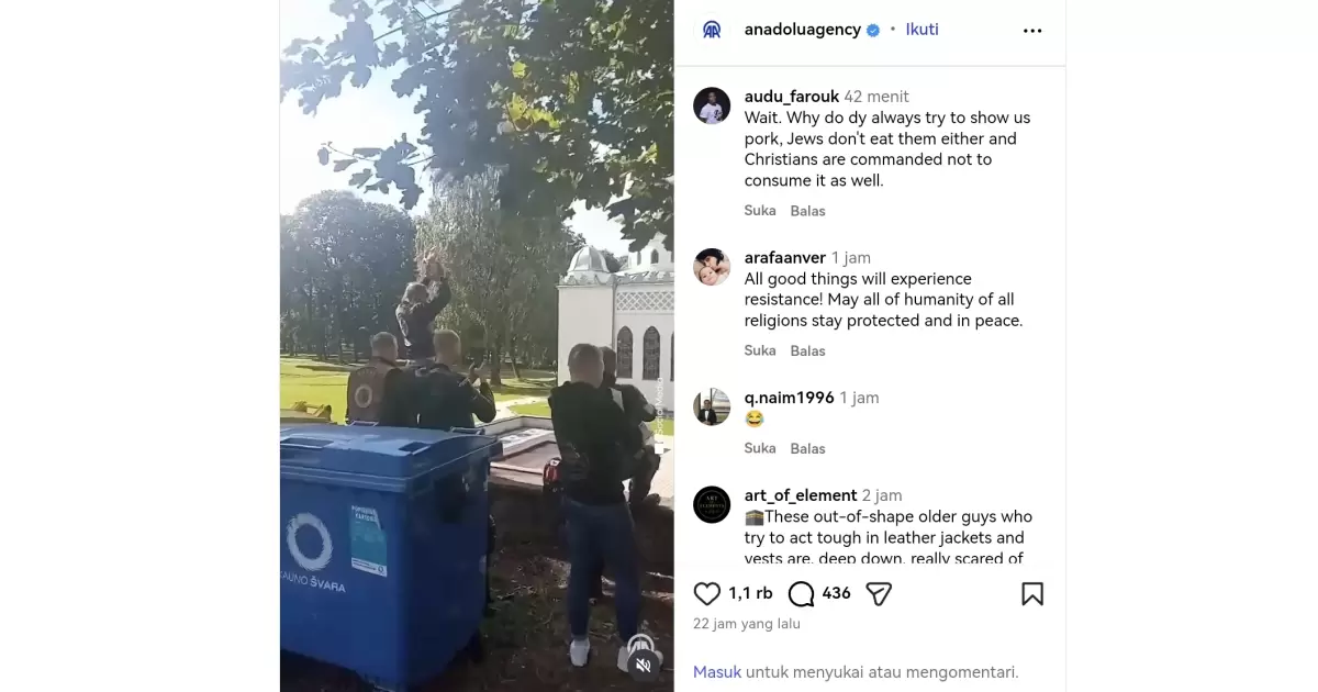 Provokasi, Geng Motor Bawa Kepala Babi Saat Muslim di Kaunas Lithuania Shalat Jumat