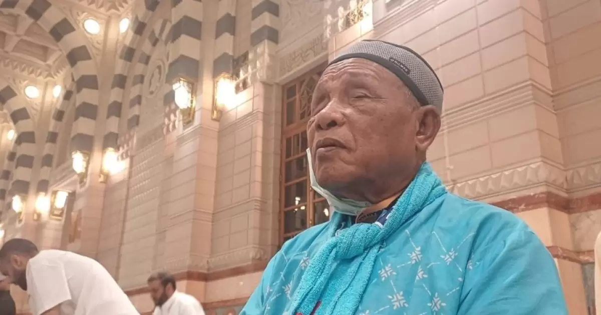 Sardjo Utomo (71) tunanetra jamaah haji asal Kulonprogo Yogyakarta