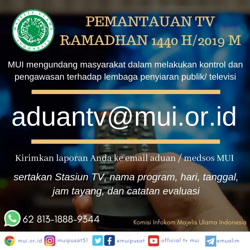 MUI Lakukan Pantauan Program Tayangan Ramadhan di Televisi
