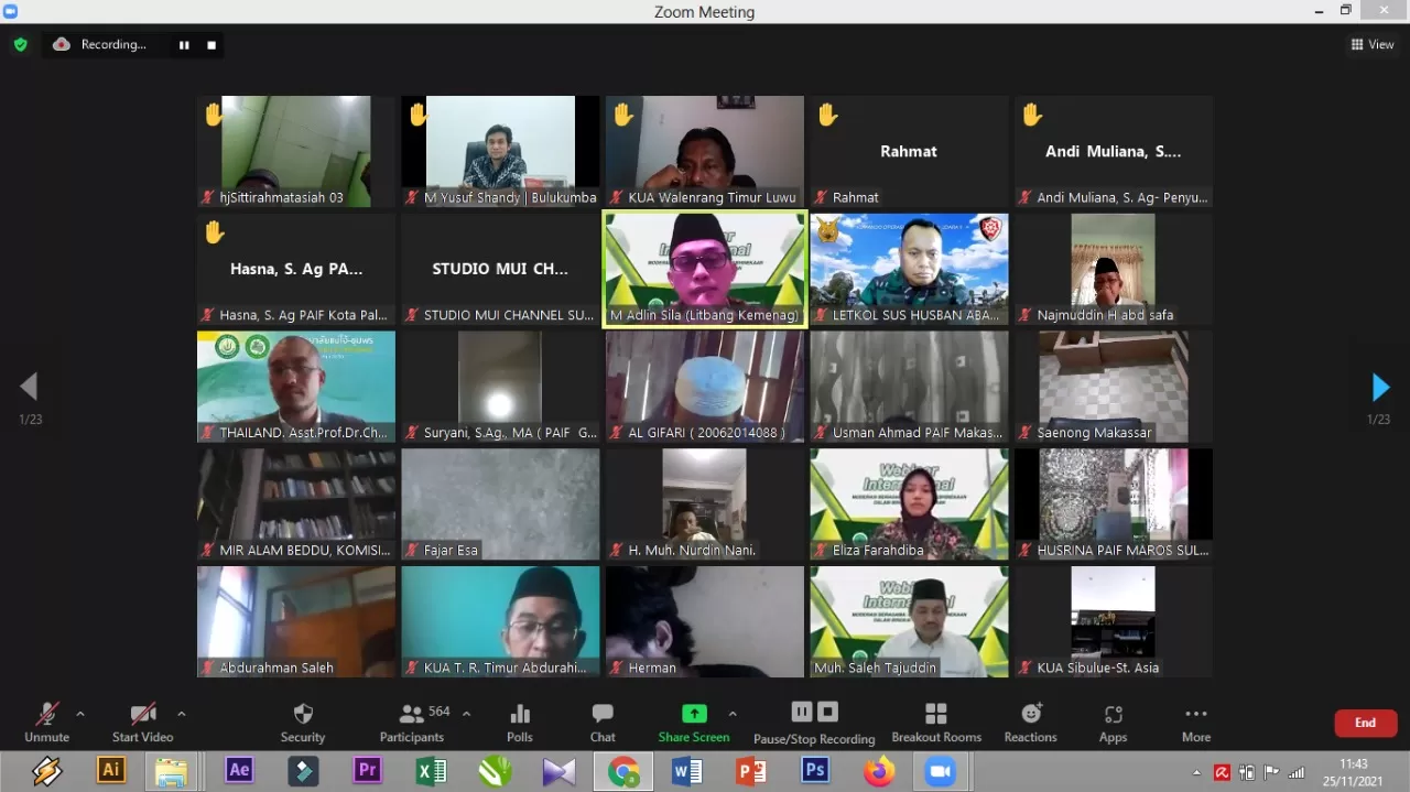 Komisi Kajian dan Penelitian MUI Sulsel Sukses Gelar Webinar Internasional Moderasi Beragama