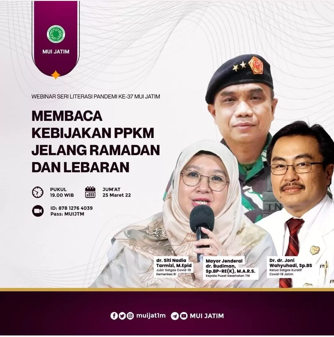 Seri Literasi Pandemi ke-37 Bahas Kebijakan PPKM Jelang Ramadan dan Lebaran