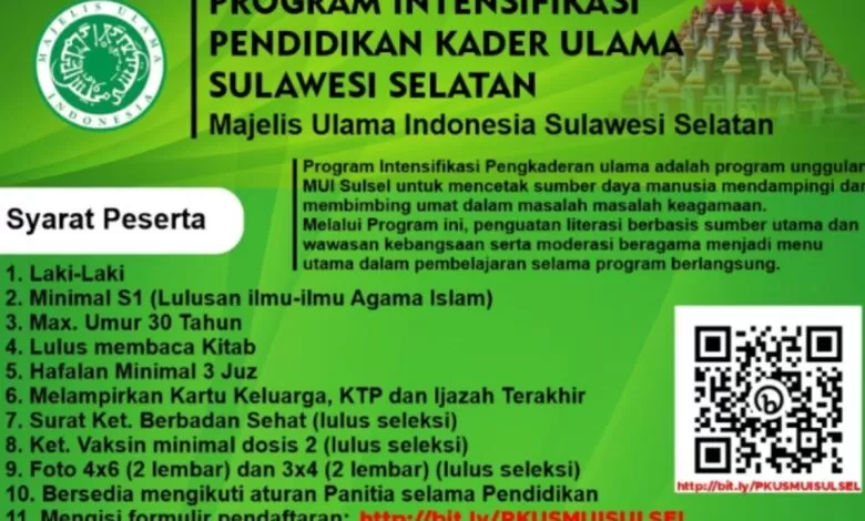 Halo! Ini Pelamar yang Lolos Masuk Pengaderan Ulama MUI Sulsel