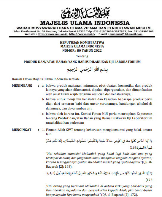 PRODUK DAN/ATAU BAHAN YANG HARUS DILAKUKAN UJI LABORATORIUM