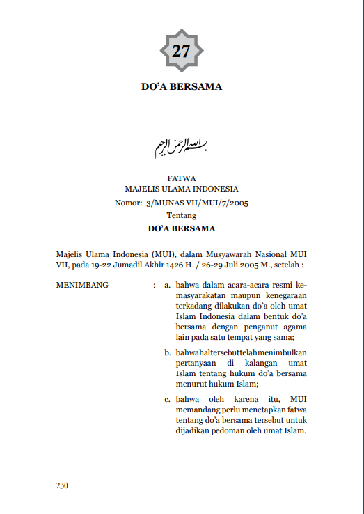 DO'A  BERSAMA