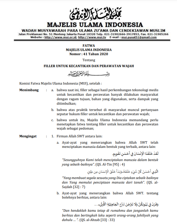 FILLER UNTUK KECANTIKAN DAN PERAWATAN WAJAH