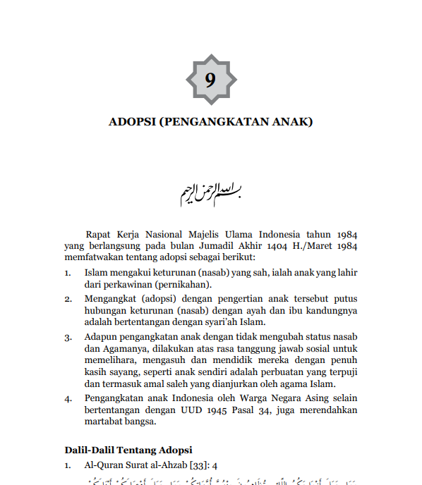 ADOPSI  (PENGANGKATAN ANAK)