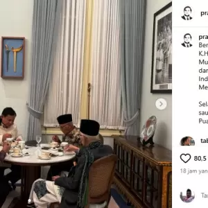 Momen Keakraban Prabowo dengan Ketum MUI, Rais Aam NU, dan Ketum Muhammadiyah