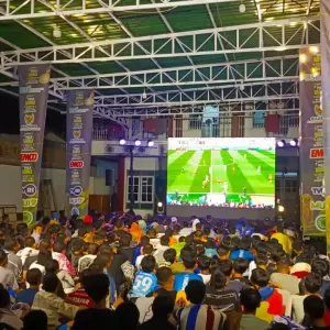 Sorak-sorai Santri Sunan Pandanaran saat Nobar Piala Dunia Bareng MUI TV