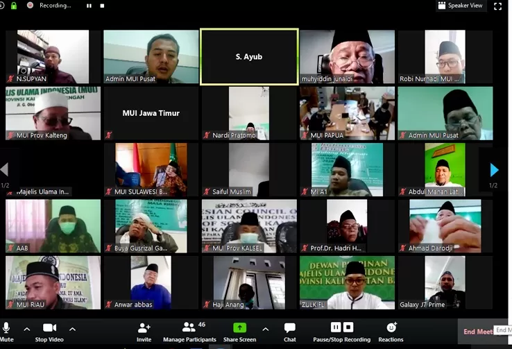 Gelar Rapat Koordinasi Pusat-Daerah Online, MUI Samakan Persepsi Fatwa Covid-19