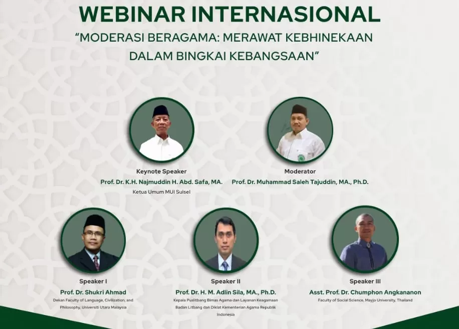 Komisi Kajian dan Penelitian MUI Sulsel Gelar Webinar Internasional Gaungkan Moderasi Beragama