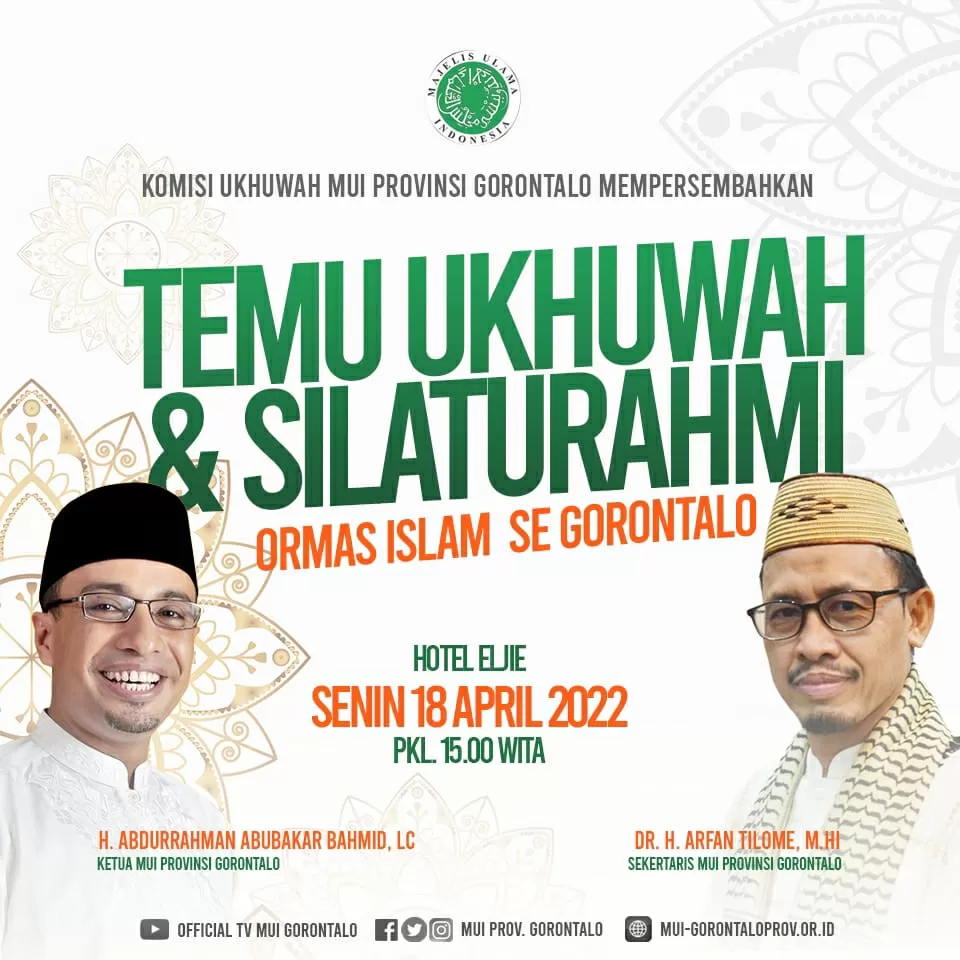 Jelang Silaturahmi antar ormas Islam se Gorontalo, MUI : Ramadhan Bulan Ukhuwah