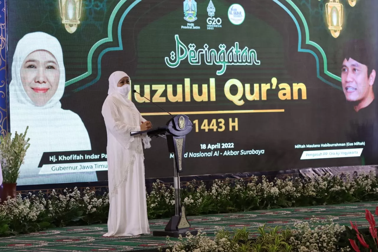 Momen Nuzulul Qur’an 1443 H, Gubenur Jatim Ajak Aktualisasikan Literasi
