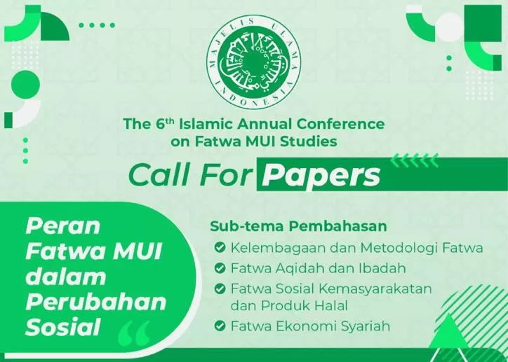 MUI Gelar Call For Papers Peran Fatwa MUI dalam Perubahan Sosial, Batas Pengiriman 8 Juli 2022