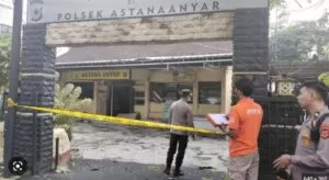 Kondisi Polsek Astanaanyar usai ledakan bom