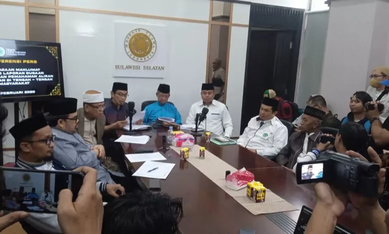 Konferensi Pers, MUI Sulsel Bacakan Maklumat Aliran Bab Kesucian